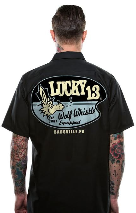 Wolf Whistle Short Sleeve Workshirt by Lucky 13 - SALE sz L only