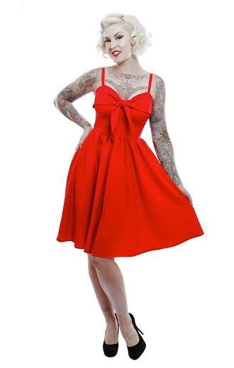 Lucille Swing Dress by Lucky 13 - in red - SALE