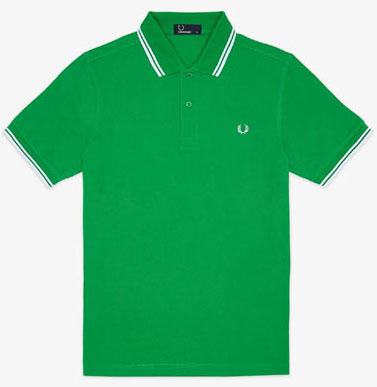 Fred Perry Classic Fit Twin Tipped Polo Shirt- FERN GREEN (Sale price!)