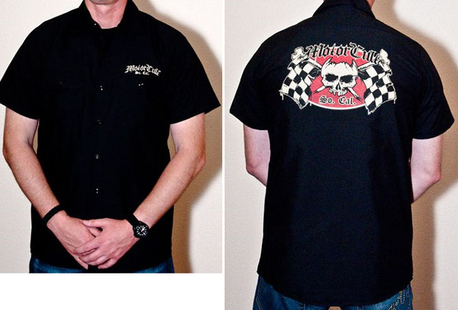 Monster Worx on a black short sleeve work shirt by Motorcult (Sale price!)