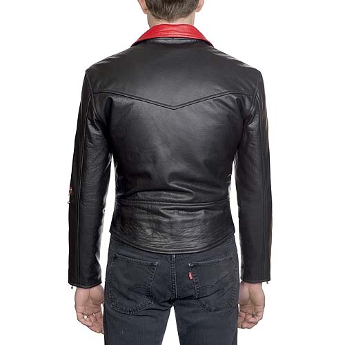 The Defector Leather Jacket in BLACK & RED by Straight To Hell (Sale ...