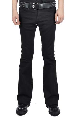 Trash And Vaudeville Flare Cut Stretch Jeans in BLACK by Tripp NYC