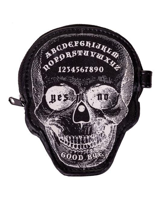 Power Trip Zipper Skull Ouija Coin Purse by Banned Apparel