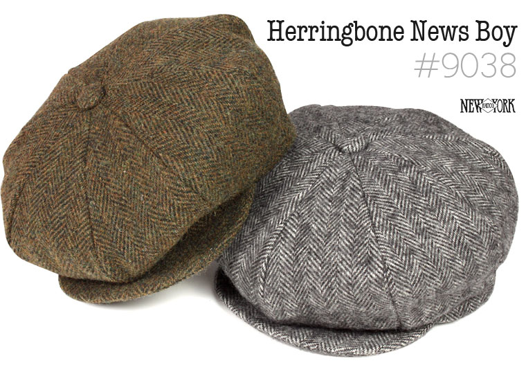 Herringbone Newsboy Hat (Wool) by New York Hat Co.