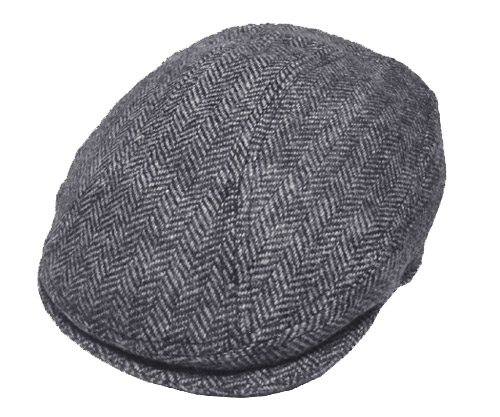 Grey Herringbone Scally Cap by New York Hat Co.