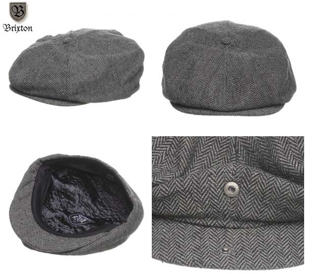 Brood Hat by Brixton- Grey/Black Herringbone