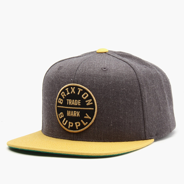 Oath Snap Back Hat by Brixton- CHARCOAL / GOLD (Sale price!)