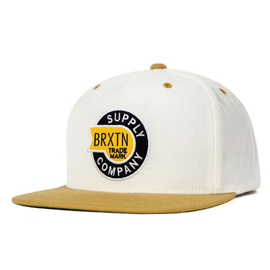 Sledd Snap Back Hat by Brixton- WHITE / GOLD (Sale price!)