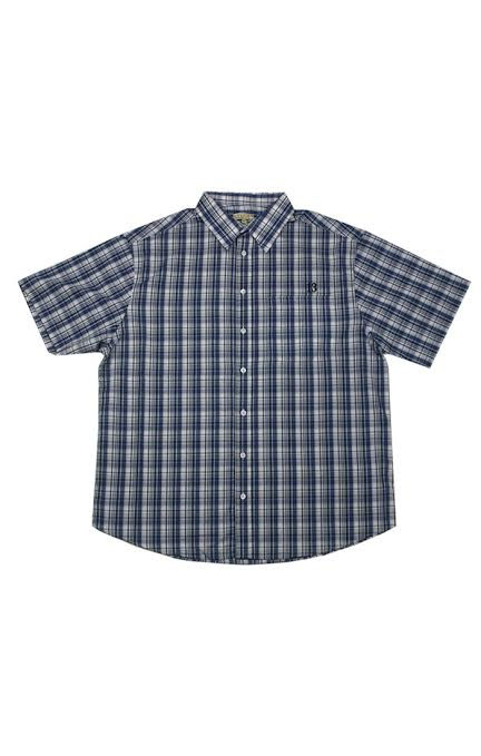 Eye Cycle Navy Plaid short sleeve button up shirt by Lucky 13 - SALE sz 2X only