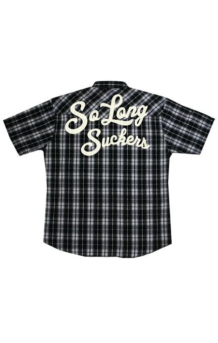 So Long Sucker Black Plaid short sleeve button up shirt by Lucky 13 ...