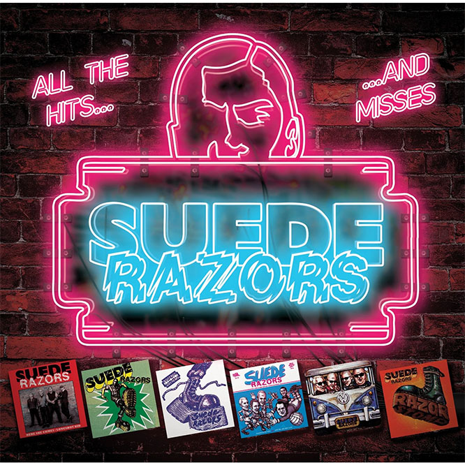Suede Razors- All The Hits...And Misses LP (Clear With Hot Pink & Cyan Splatter Vinyl)