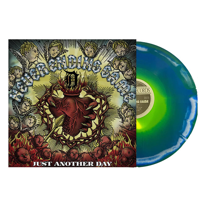 Never Ending Game- Just Another Day LP (Neon Yellow/Blue Jay/White Smash Vinyl)