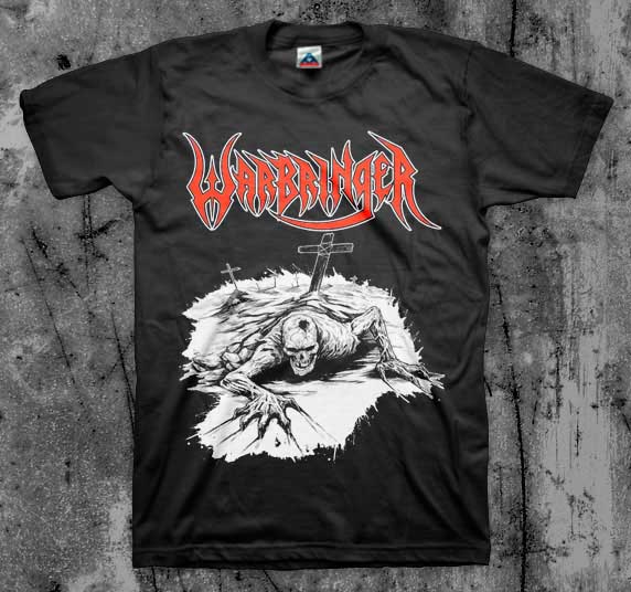 Warbringer- Crawl on front, Prey For Death on back on a black shirt