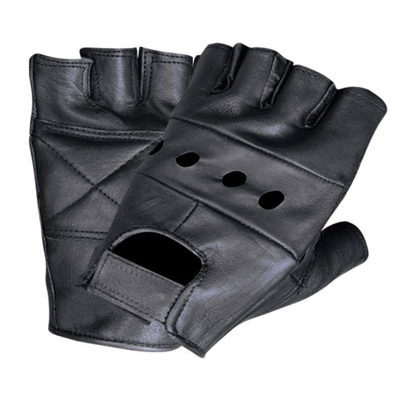 Leather Fingerless Gloves for Men, Fingerless Gloves, Black