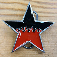 Black Star With Red Flames belt buckle (bb18) (Sale price!)