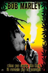Bob Marley- When You Smoke The Herb... Fabric Poster/Wall Tapestry