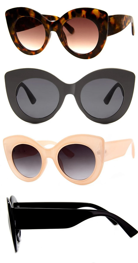 Mousey Large Cat Eye Frame Sunglasses - assorted colors #12