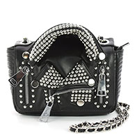 Studded Moto Jacket Shoulder Bag by Comeco - faux leather