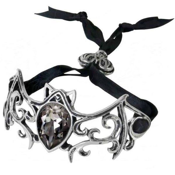Viennese Nights Ribbon Pewter Bat Bracelet -by Alchemy England 1977 - SALE