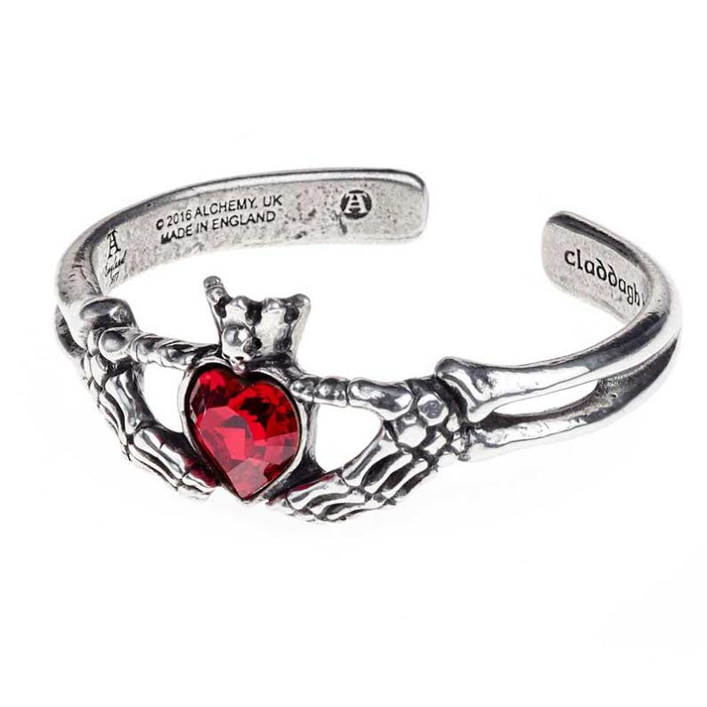 Claddagh By Night Pewter Bangle Bracelet -by Alchemy England 1977