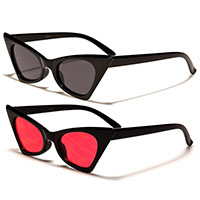 Women's High Point Black Cat Eye Retro Sunglasses (Black With Various Colored Lenses)