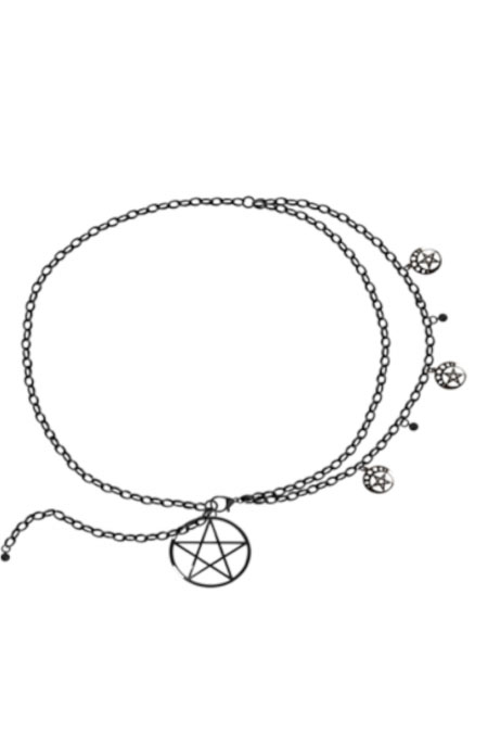 Bright Belladonna Chain Pentagram Belt by Banned Apparel
