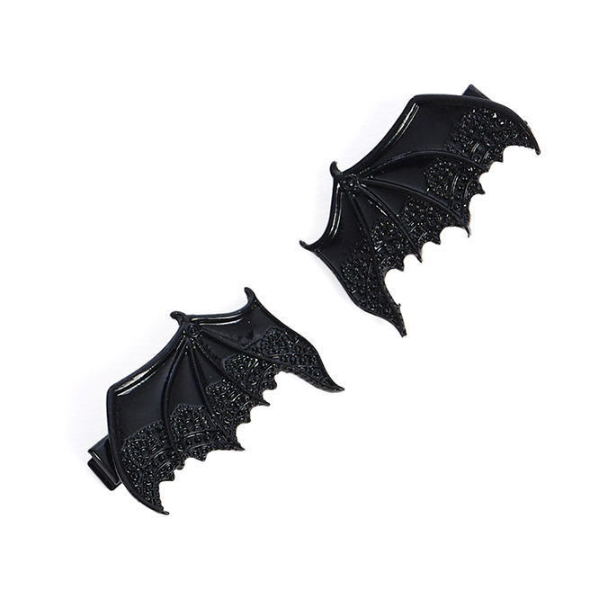 Bat Wing Hair Clip Set by Banned Alternative