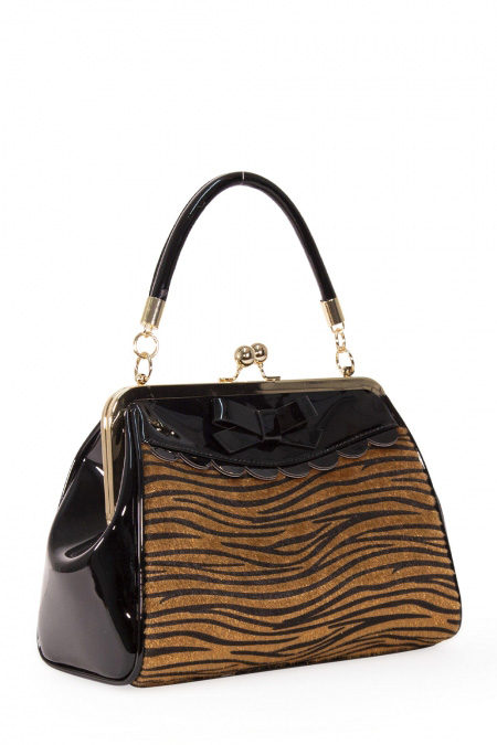 Crazy Little Tiger 50's Kisslock Bag by Banned Apparel