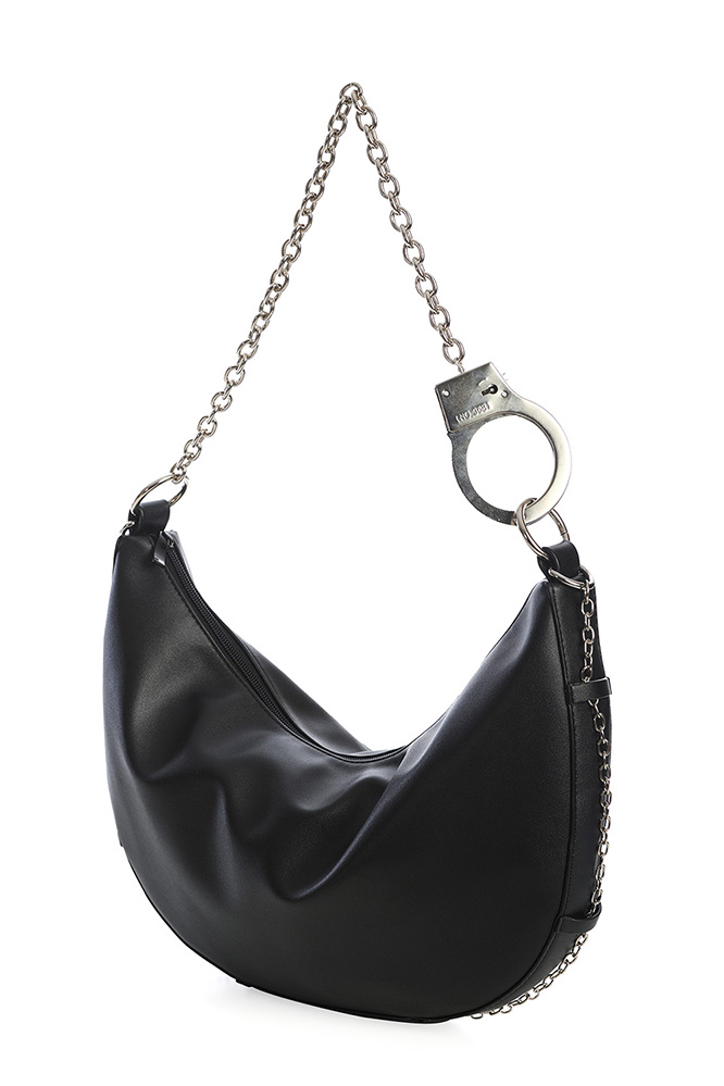 Charon Shoulder Handcuff Chain Slouch Bag by Banned Apparel 