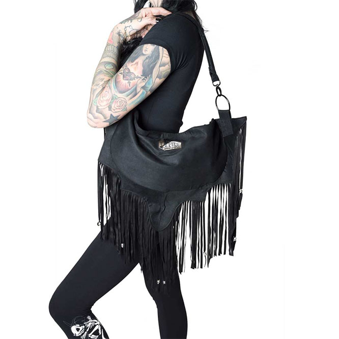 Elvira Bat Fringe Shoulder Bag by Kreepsville 666