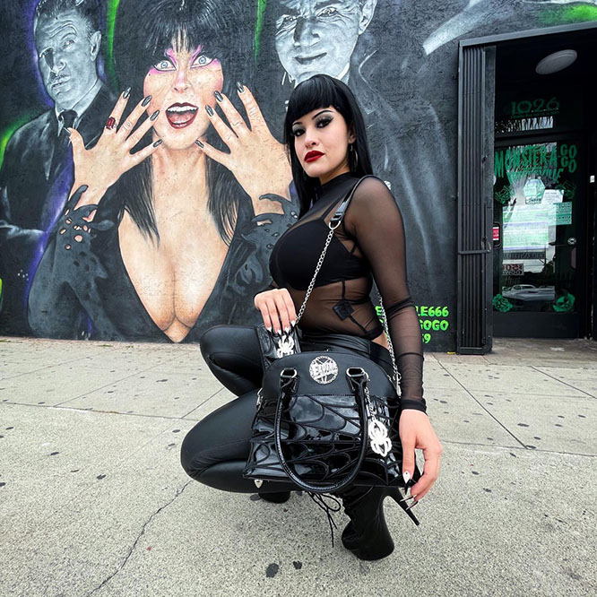 Elvira Macabre Mobile Black Web Purse by Kreepsville 666