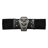 Wide Elastic Retro Belt by Kreepsville  666 -  Bat Coffin
