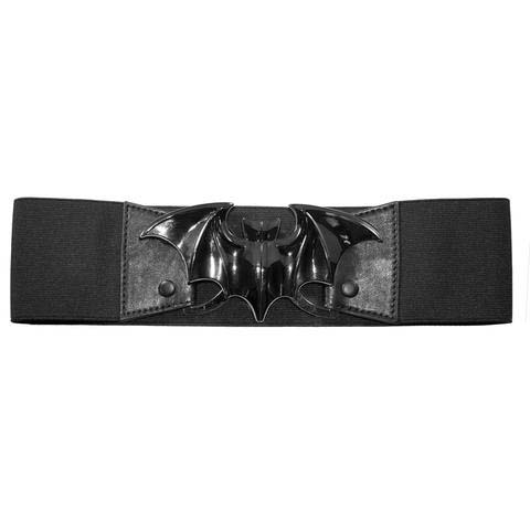 Wide Elastic Retro Belt by Kreepsville  666 -  Black Bat