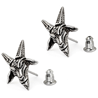 Baphomet Pewter Stud Earrings -by Alchemy England 1977