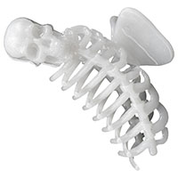 Skeleton Ribcage Hair Claw Clip by Kreepsville 666 - Glow in the Dark White