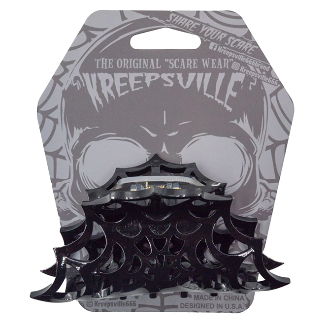 Spiderweb Hair Claw Clip by Kreepsville 666 - Black