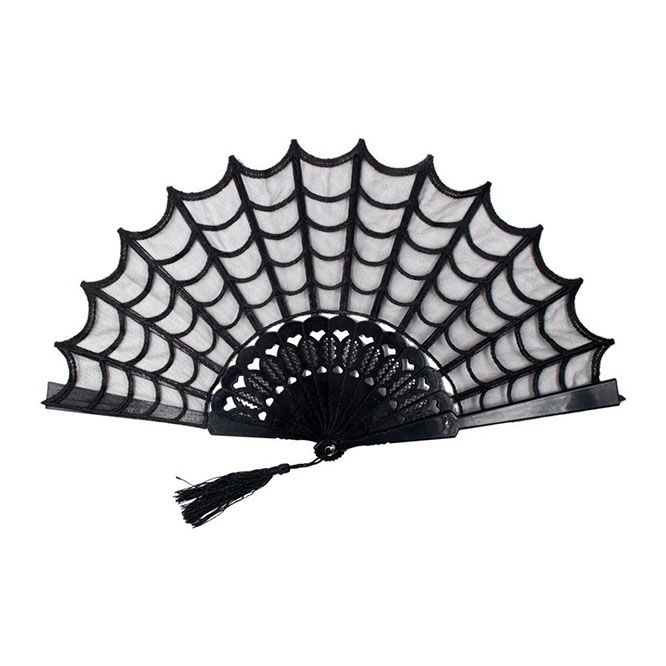 Spiderweb Lace Hand Fan by Kreepsville 666
