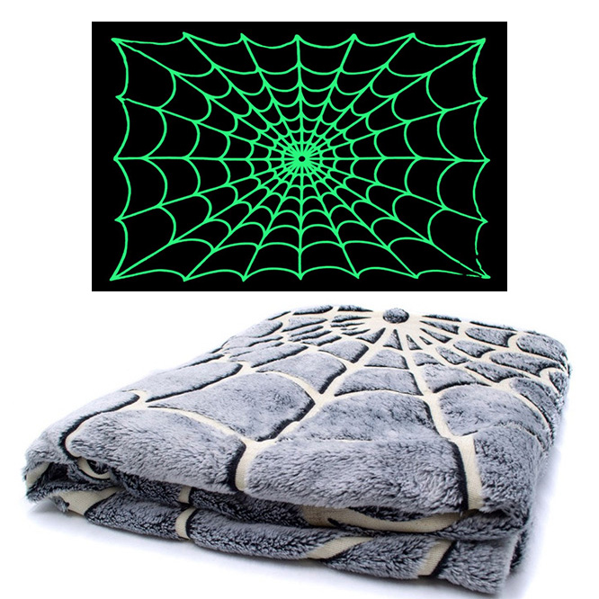 Spiderweb Glow in the Dark Blanket by Kreepsville 666