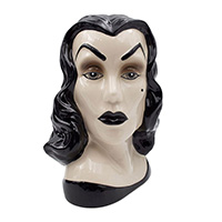 Vampira Portrait Ceramic Vase by Kreepsville 666