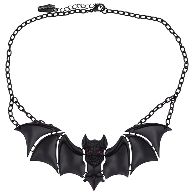 Creature of the Night Bat Necklace by Kreepsville 666 - Black