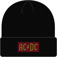 AC/DC- Logo on a black cuffed beanie