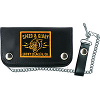 Panther Head Leather Patch Wallet by Lucky 13 - Black & Yellow