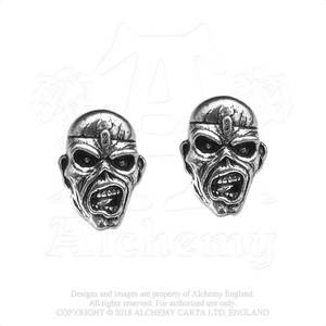 Iron Maiden Eddie Piece of Mind Stud Earrings -by Alchemy England 1977 - SALE