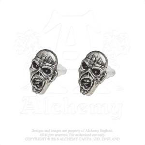 Iron Maiden Eddie Piece of Mind Stud Earrings -by Alchemy England 1977