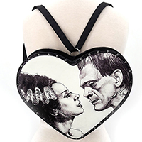 Glow in the Dark Frankenstein & Bride Heart Backpack by Comeco 
