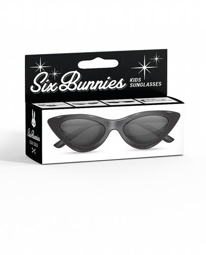 Kids Six Bunnies Retro Cat Eye Sunglasses Black SALE