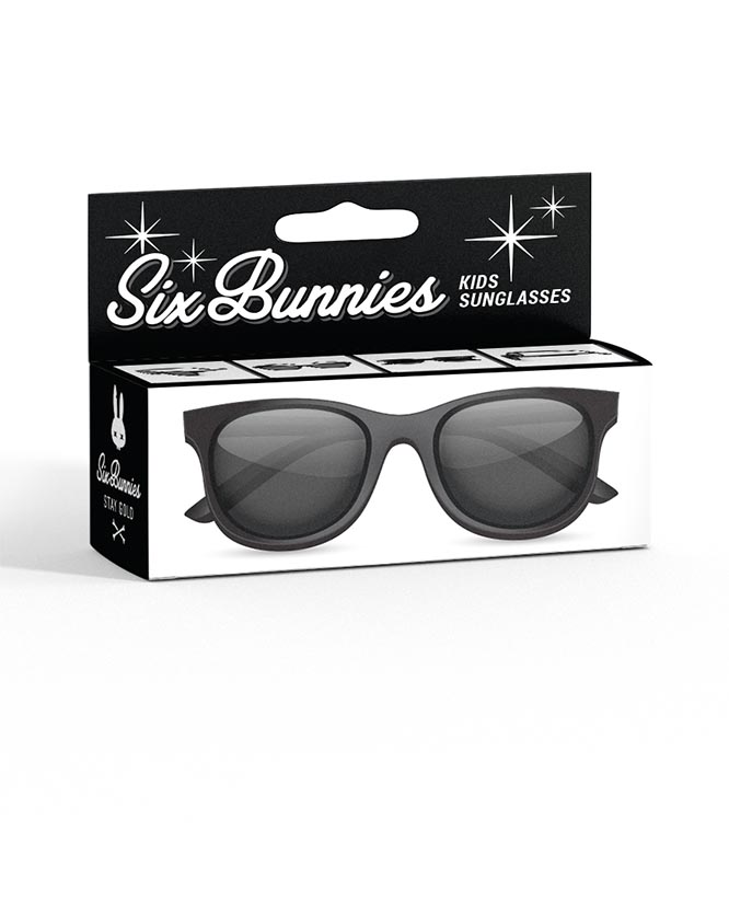 Kids Six Bunnies Retro 50's James Dean Sunglasses - Black