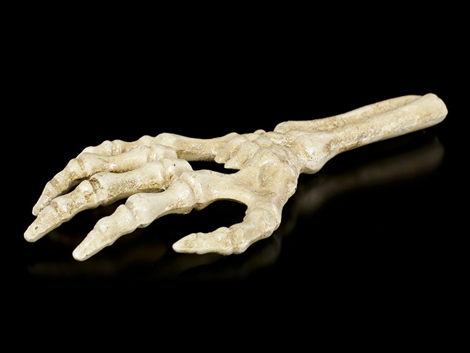 Skeletal Hand Bottle Opener by Alchemy of England - in vintage bone
