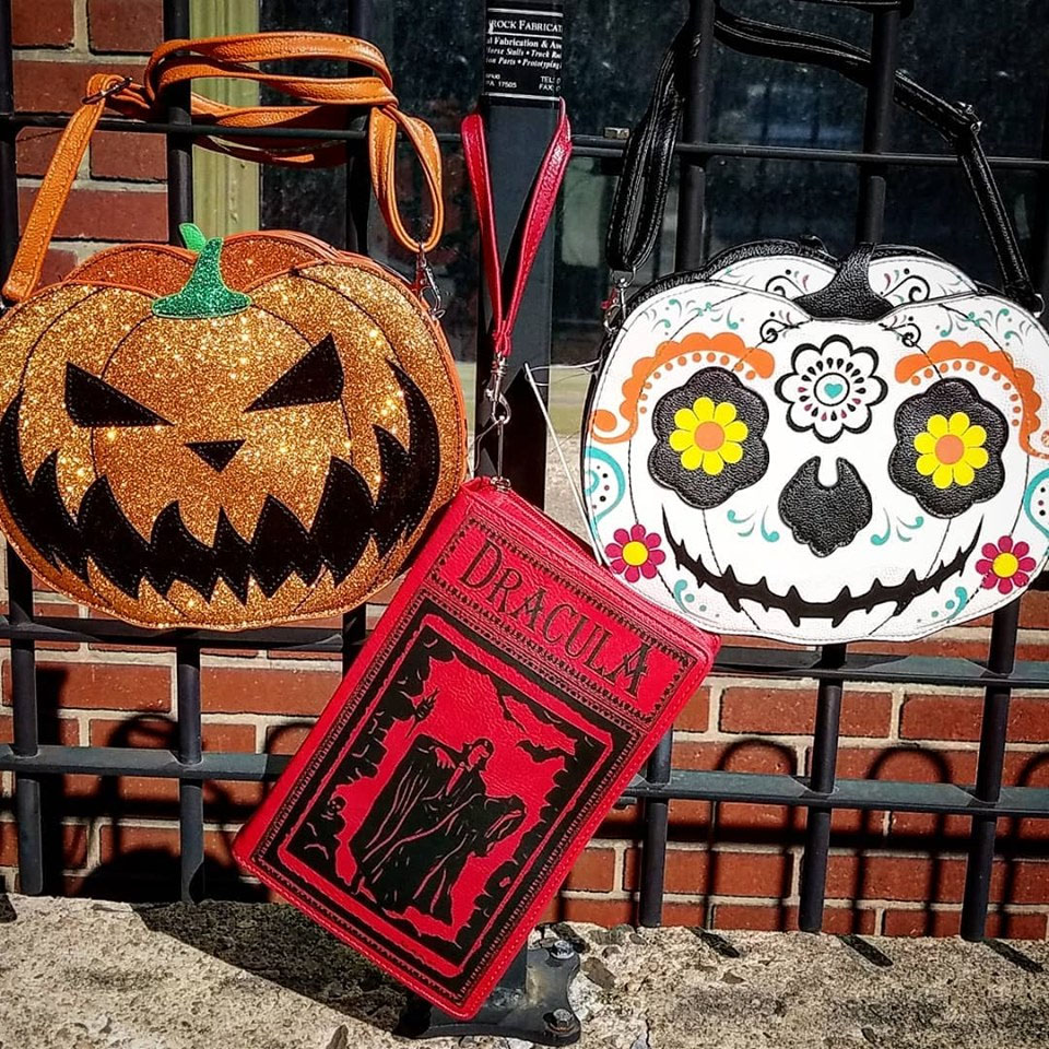 Sleepyville Two Faced Jack O Lantern Shoulder Bag by Comeco