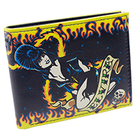Elvira Flame Tattoo Bi Fold Wallet from Kreepsville 666 - Classic Logo